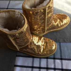 UGG sparkle gold boots